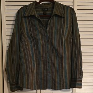 Lane Bryant Multicolor Striped Casual Shirt